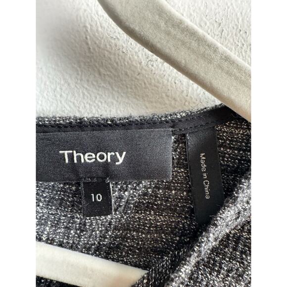 Theory Gray Albita Stretch Tweed Fit & Flare Dress Academia Office Work Twee 10 - Picture 2 of 7